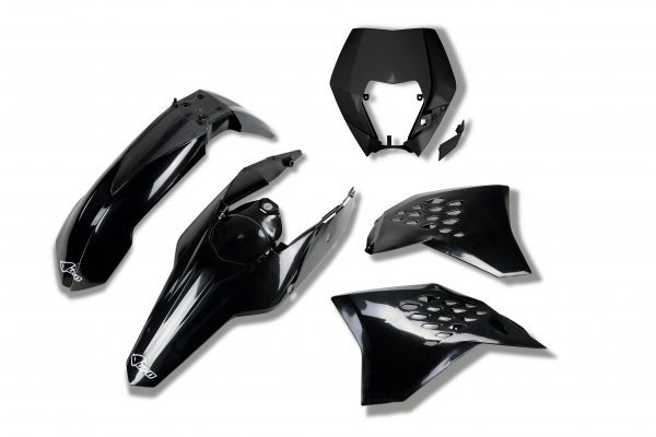 Plastic kit / With headlight Ktm - black - REPLICA PLASTICS - KTKIT520-001 - UFO Plast