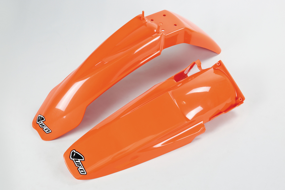 Fenders Kit orange for Ktm SX 250/XC 250 (2000-02) - SX 125/XC 125 (2000-02) - SX 400 (2000-02) - REPLICA PLASTICS - KTFK501-...