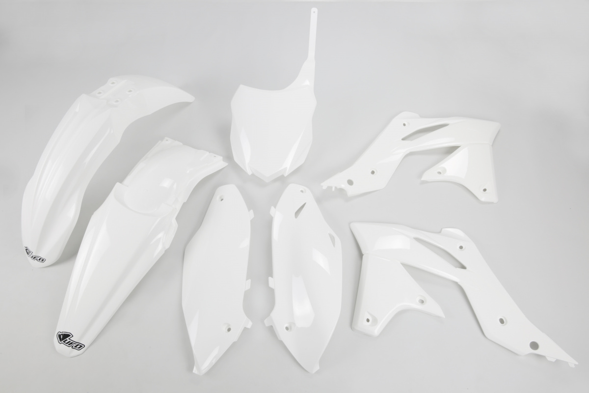 Plastic Kit white for Kawasaki KXF 250 (2013-16) - REPLICA PLASTICS - KAKIT219-047 - Ufo Plast