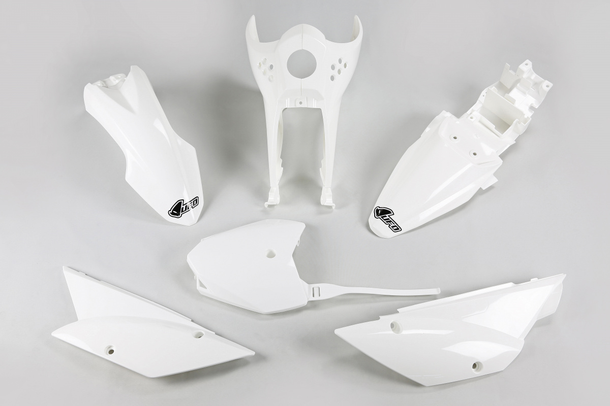 Plastic Kit white for Kawasaki KLX 110 (2010-25) - REPLICA PLASTICS - KA37003-047 - Ufo Plast