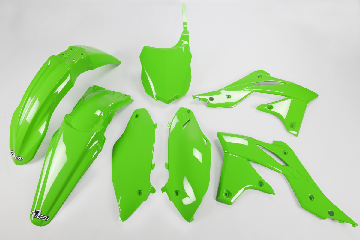 Plastic Kit green for Kawasaki KXF 250 (2013-16) - REPLICA PLASTICS - KAKIT219-026 - Ufo Plast