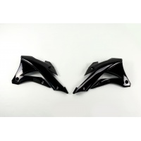 Radiator Covers black for Kawasaki KX 85 (2014-21) - KX 100 (2014-21) - REPLICA PLASTICS - KA04728-001 - Ufo Plast