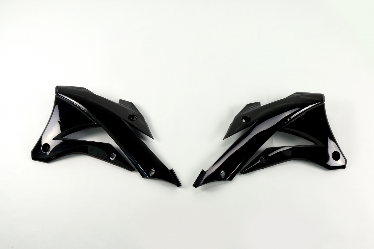 Radiator Covers black for Kawasaki KX 85 (2014-21) - KX 100 (2014-21) - REPLICA PLASTICS - KA04728-001 - Ufo Plast