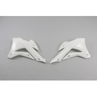 Radiator covers - white 047 - Kawasaki - REPLICA PLASTICS - KA04728-047 - UFO Plast