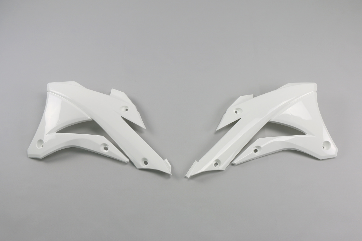 Radiator covers - white 047 - Kawasaki - REPLICA PLASTICS - KA04728-047 - UFO Plast