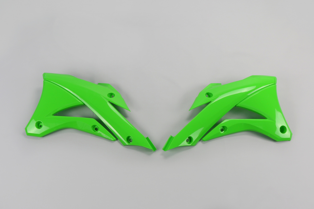 Radiator Covers green for Kawasaki KX 85 (2014-21) - KX 100 (2014-21) - REPLICA PLASTICS - KA04728-026 - Ufo Plast