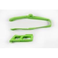 Chain guide+swingarm chain slider - green - Kawasaki - REPLICA PLASTICS - KA04744-026 - UFO Plast