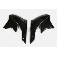 Radiator Covers black for Kawasaki KLX 450R (2007-25) - REPLICA PLASTICS - KA03789-001 - Ufo Plast