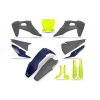 Plastic kit Husqvarna - neon yellow blue and grey - REPLICA PLASTICS - HUKIT624-222 - UFO Plast