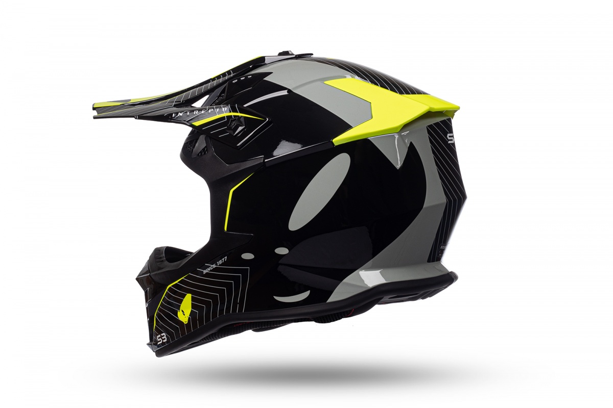 Motocross Intrepid helmet black and neon yellow - PROTECTION - HE155 - UFO Plast