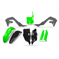 Plastic kit Kawasaki - black grey and neon green - NEW PRODUCTS - KAKIT228-222 - UFO Plast