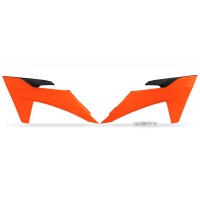 Radioator covers - neon orange - Ktm - compatible - REPLICA PLASTICS - KT05011-FFLU - UFO Plast