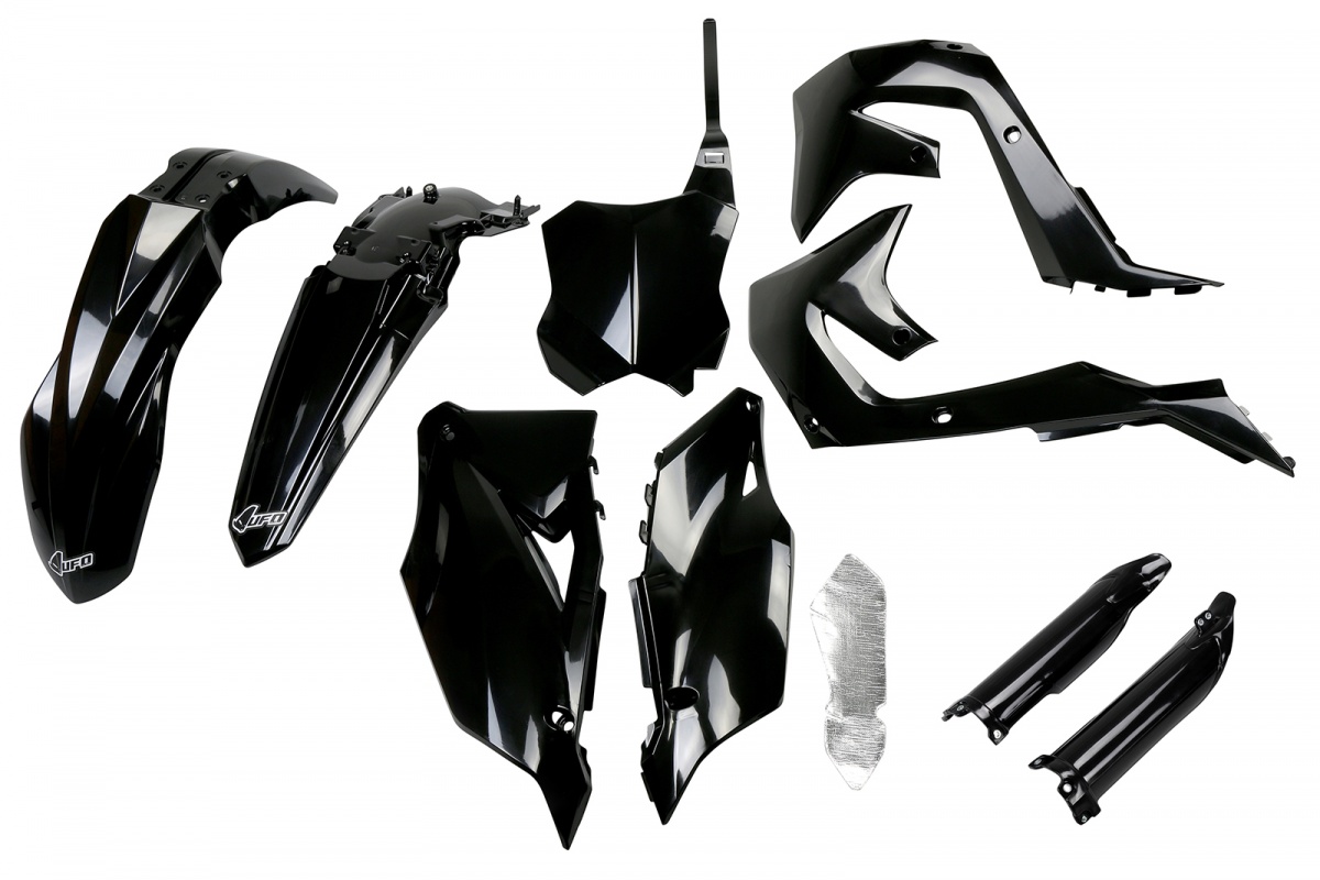 Full Plastic Kit black for Kawasaki KXF 250 (2021-24) - KXF 450 (2019-23) - REPLICA PLASTICS - KAKIT227F-001 - Ufo Plast