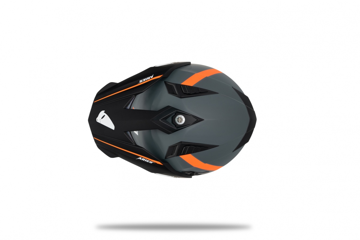 Motocross Aries helmet grey and orange - Helmets - HE13500-EF - Ufo Plast