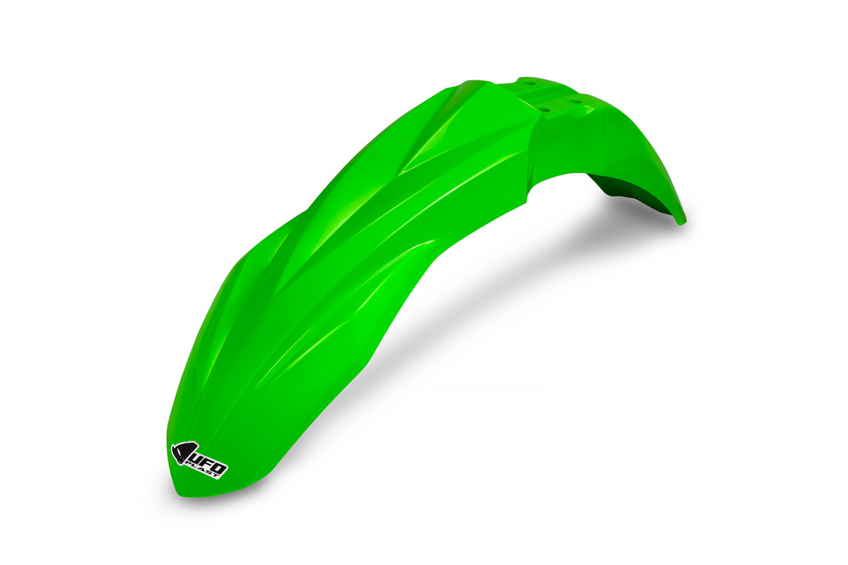 Front Fenders neon green for Kawasaki KXF 250 (2018-25) - KXF 450 (2018-25) - REPLICA PLASTICS - KA04748-AFLU - Ufo Plast