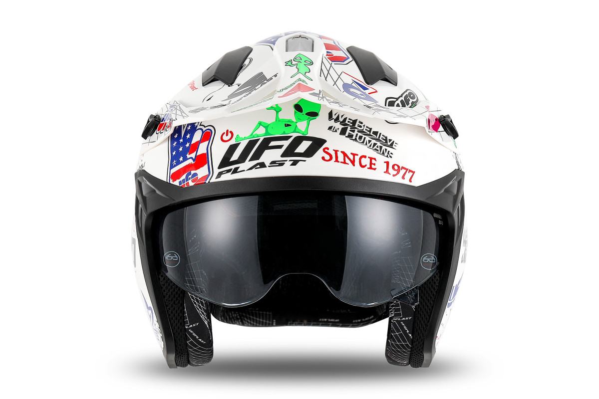 Sheratan cross jet helmet white